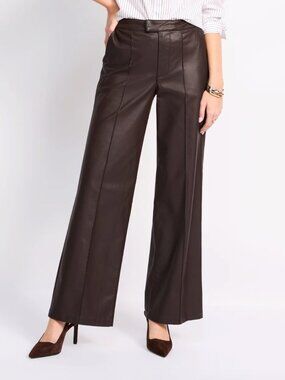 KUT From The Kloth Jodi Coated Pants Size 12 High Rise Wide Leg NWT